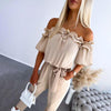 Carmella | Stylish Off Shoulder Tie-Waist Jumpsuit