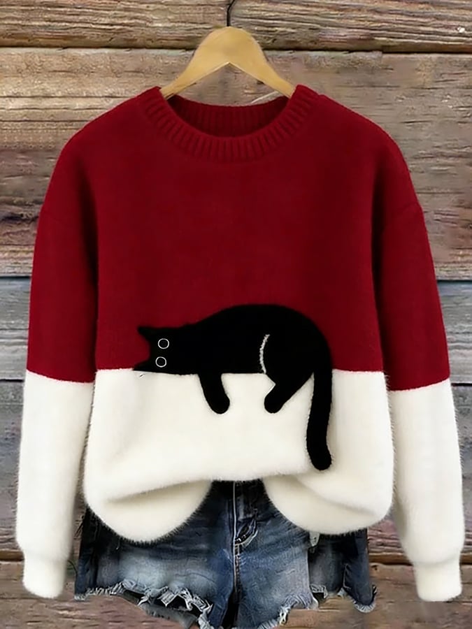 Caitlin | Pull décontracté à motif chat