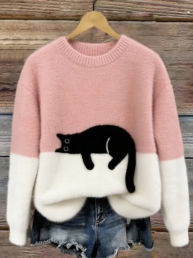 Caitlin | Pull décontracté à motif chat