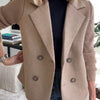 Dorothea | Elegant Knit Sleeve Double-Breasted Blazer