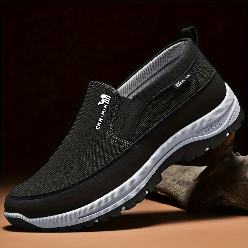Marcus Slip-On Outdoor Walking Loafers - Black