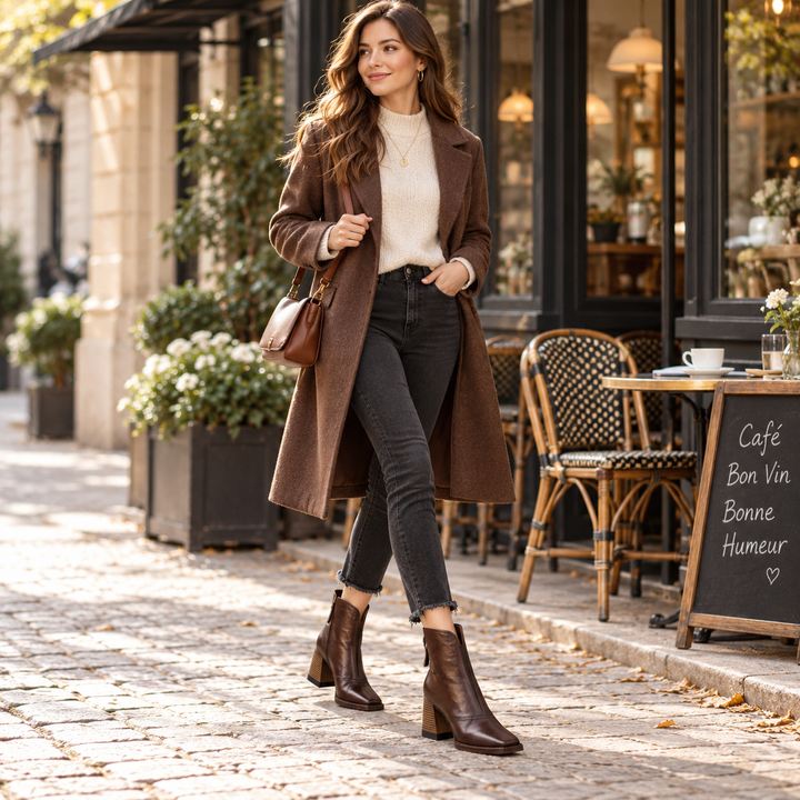 Rayleigh | Bottines élégantes en cuir à talon carré