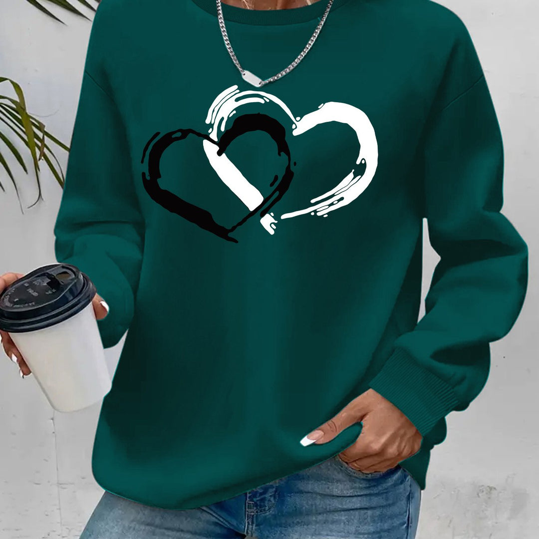 Nadia | Double Heart Graphic Sweatshirt