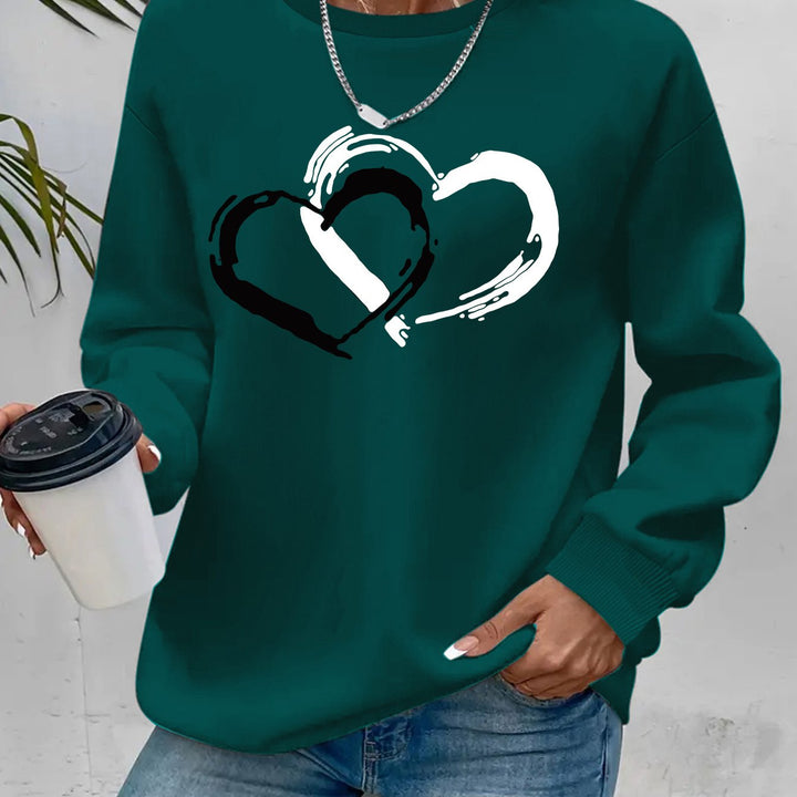 Nadia | Double Heart Graphic Sweatshirt