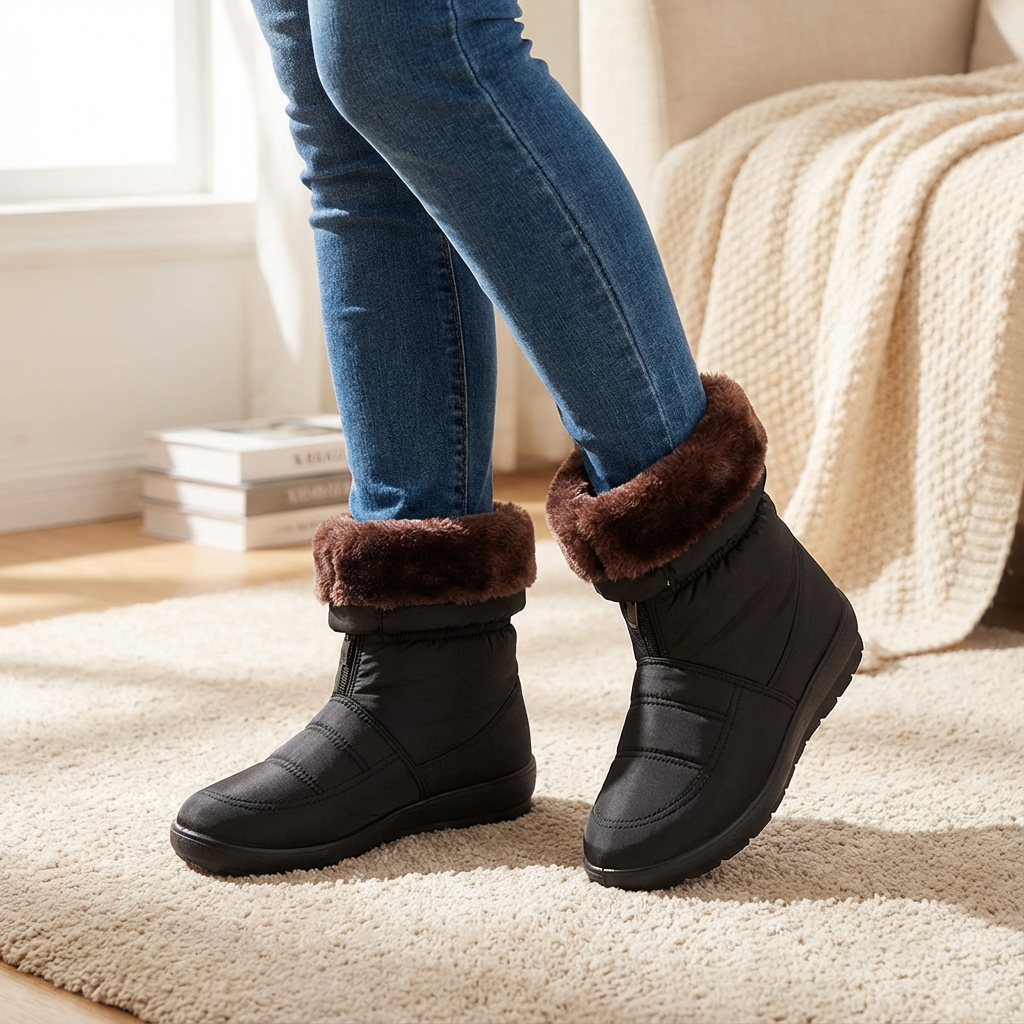 Winry | Waterproof Faux Fur-Lined Zip-Up Ankle Winter Boots