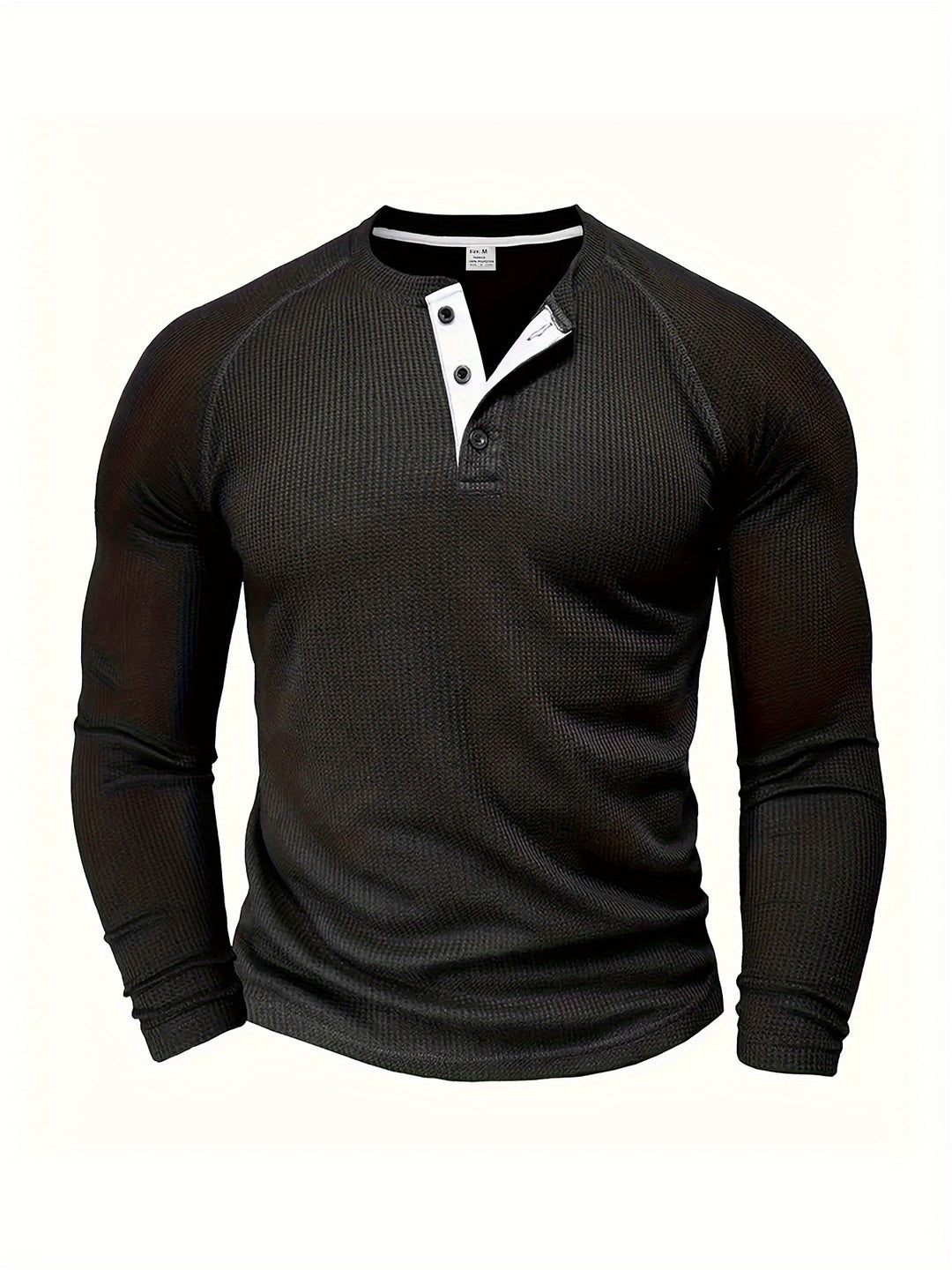 Reid | Waffle-Knit Henley Long Sleeve