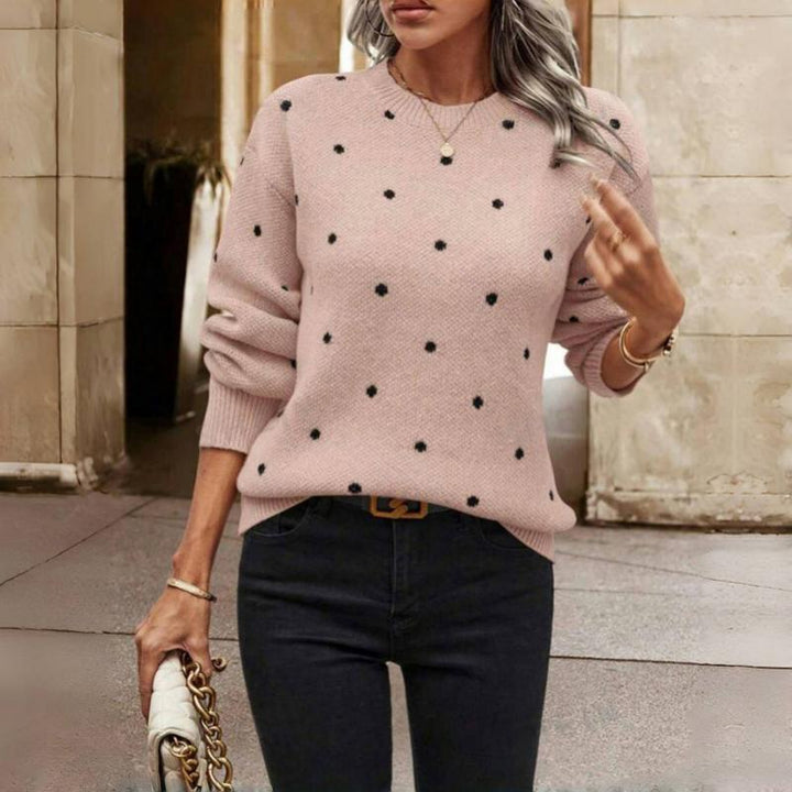 Hazel | Cozy Polka Knit Sweater