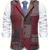 Trevor | Patchwork Vest with Herringbone Pattern