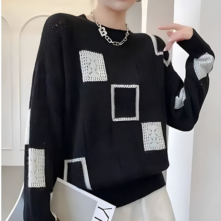 Alissa | Modern Patchwork Knit Sweater