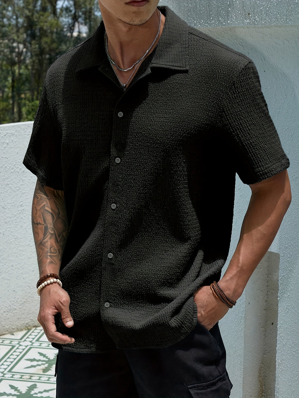 Cole | Classic Short Sleeve Button-Up Shirt