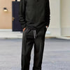 Zephran | Stylish Zipper Waffle Sweatshirt & Pants Suit