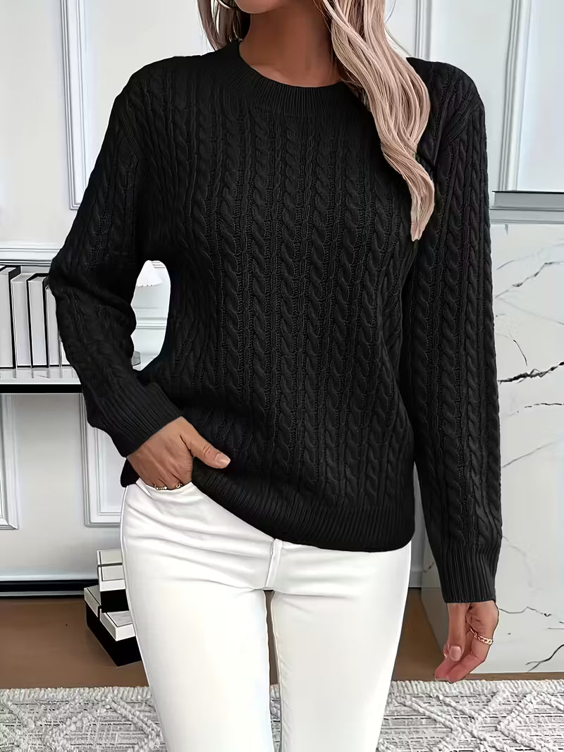 Adriana | Pull douillet à manches longues en maille torsadée