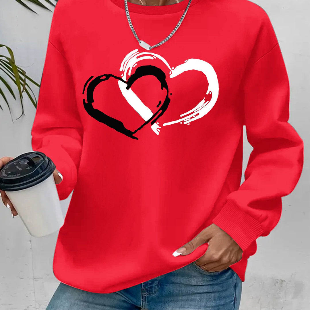 Nadia | Double Heart Graphic Sweatshirt