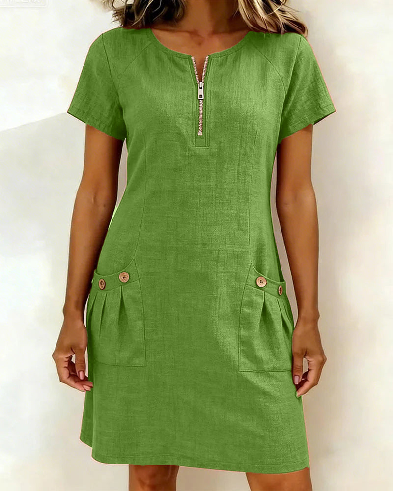 Leliana Elegant Everyday Dress in Green