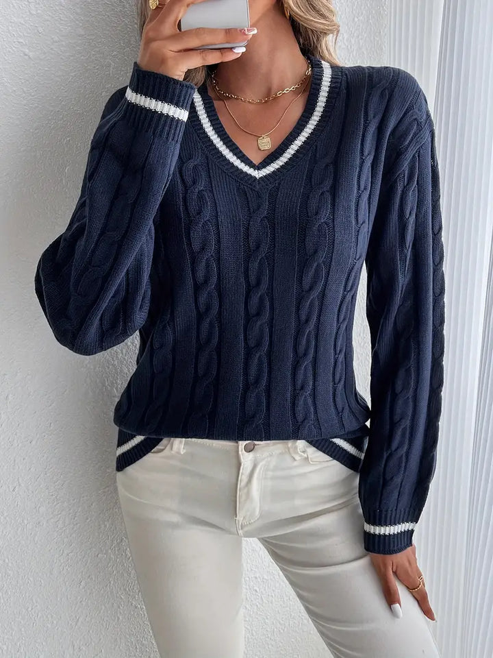 Macy | Pull en maille classique à col en V