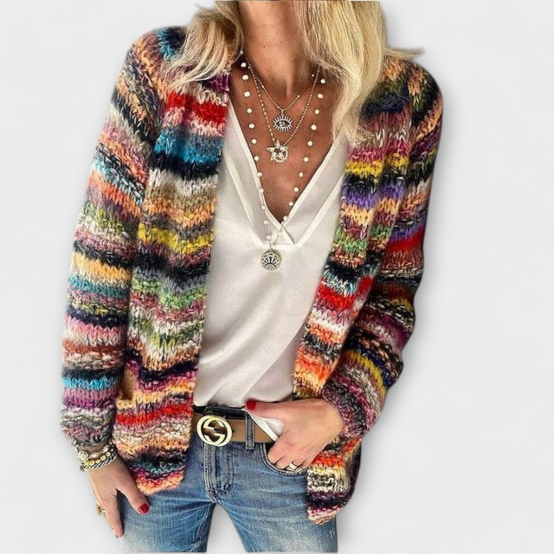 Kaylee | Cardigan en maille rayé coloré