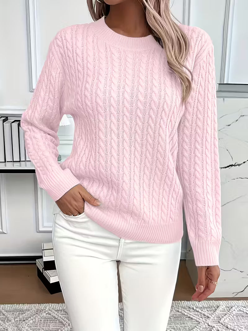 Adriana | Pull douillet à manches longues en maille torsadée