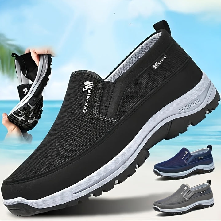 Marcus Slip-On Outdoor Walking Loafers - Black lifestyle