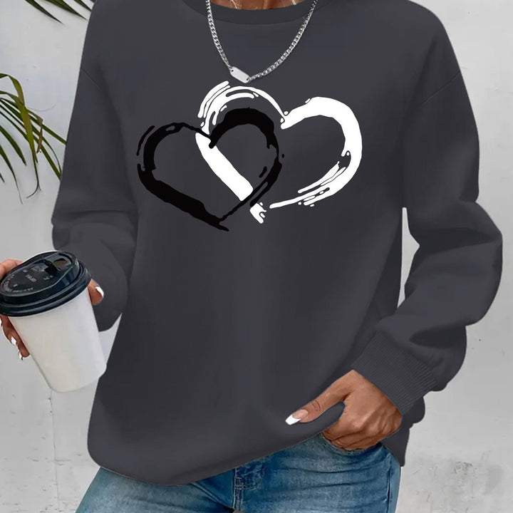 Nadia | Double Heart Graphic Sweatshirt