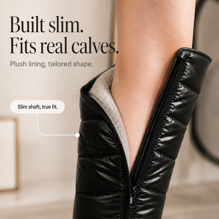Shae-Lynne | Plush-Lined Bow Over-The-Knee Snow Boots