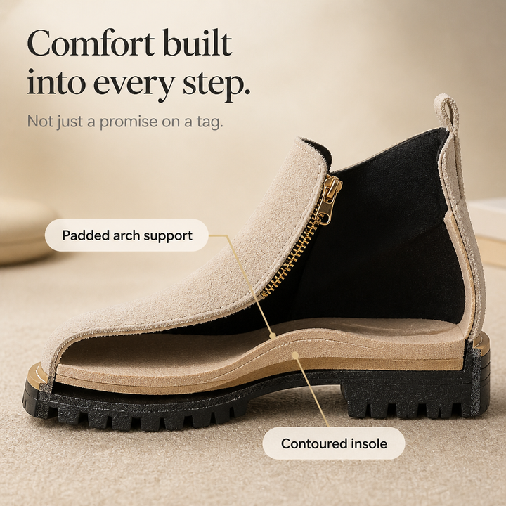 Rayaan | Bottines zippées à talon carré