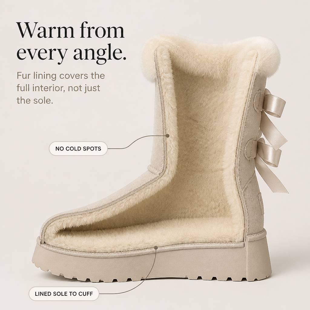 Shaleen | Bottes d'hiver à plateforme et à nœud, doublées en peluche