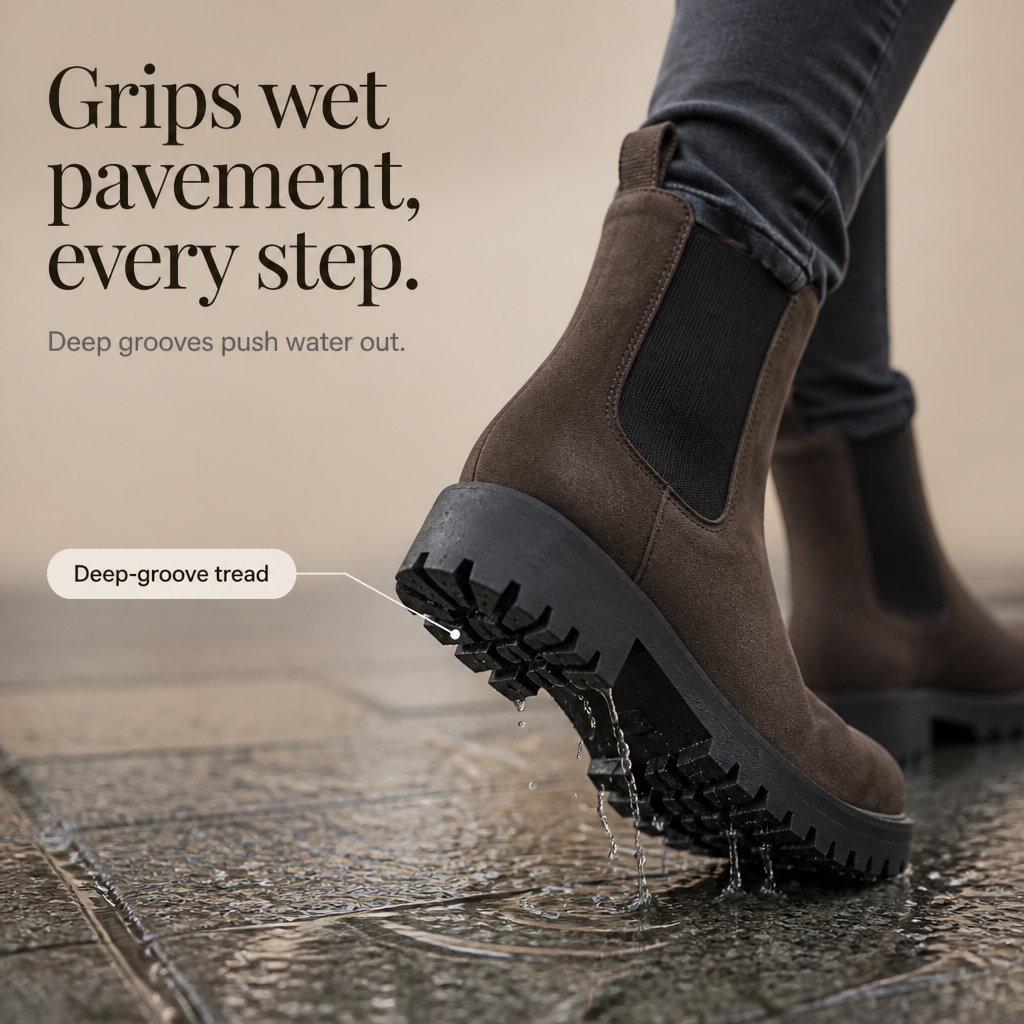 Dreya | Wide-Fit Stretch-Panel Chelsea Boots