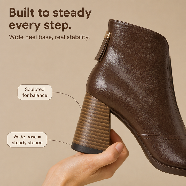 Rayleigh | Bottines élégantes en cuir à talon carré