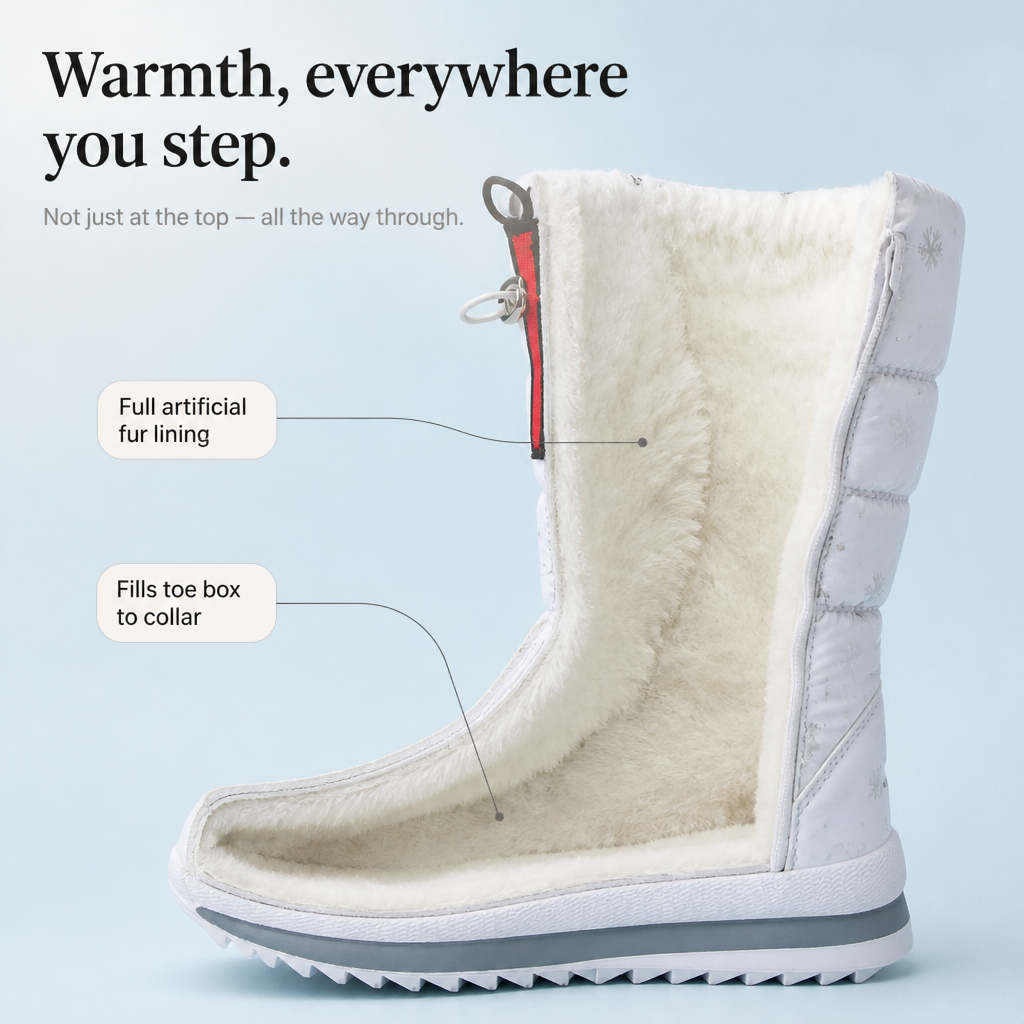 Julie-Pier | Snowflake-Print Plush-Lined Winter Boots