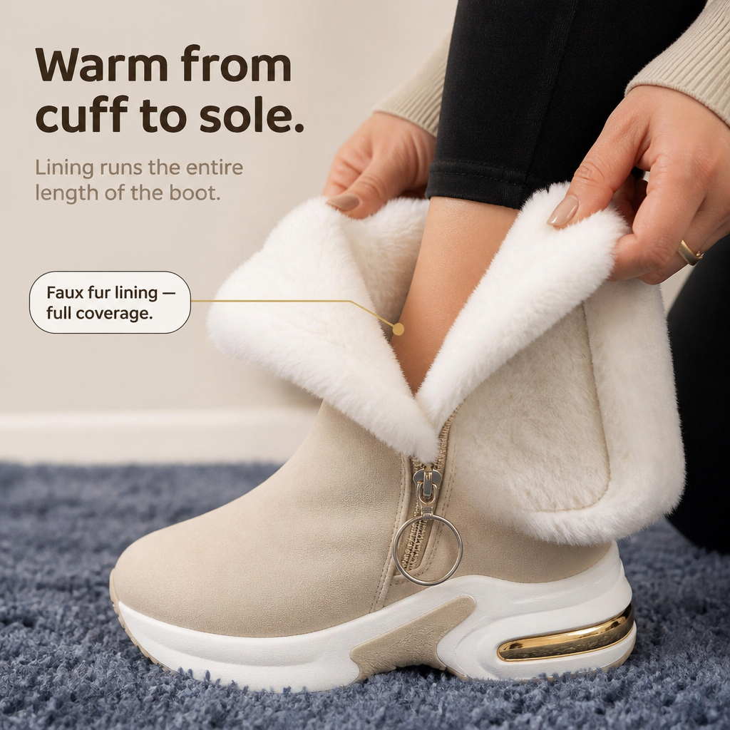 Shaylin | Bottines zippées à bord en peluche