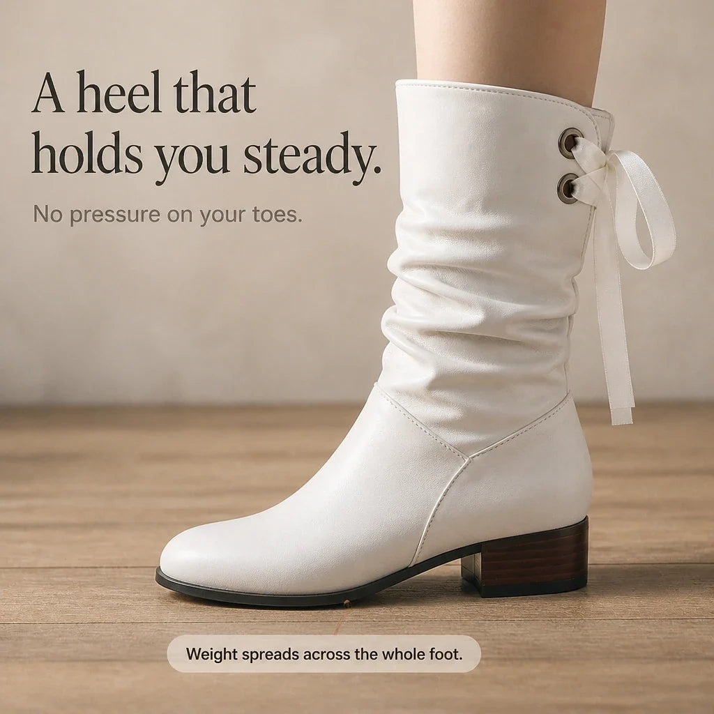 Anabel | Bottines froncées à ruban