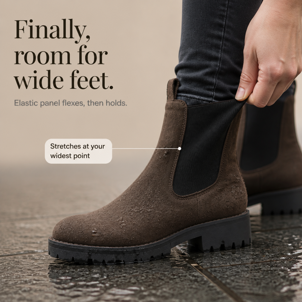 Dreya | Wide-Fit Stretch-Panel Chelsea Boots