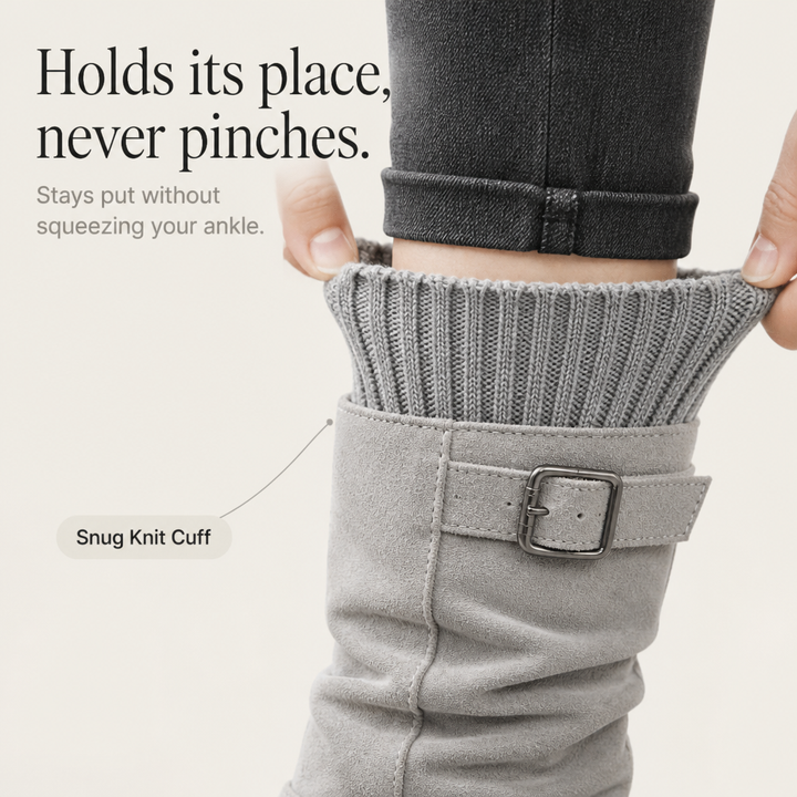 Leyah | Ribbed Cuff Slouch Mid-Calf Boots