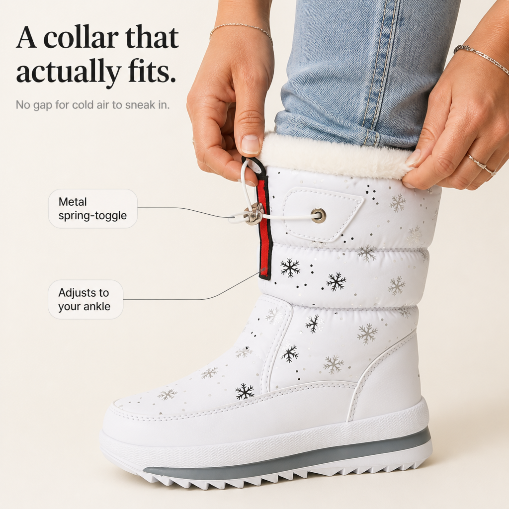 Julie-Pier | Snowflake-Print Plush-Lined Winter Boots