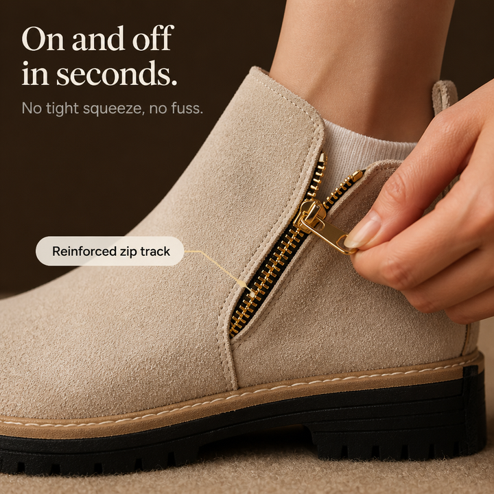 Rayaan | Bottines zippées à talon carré