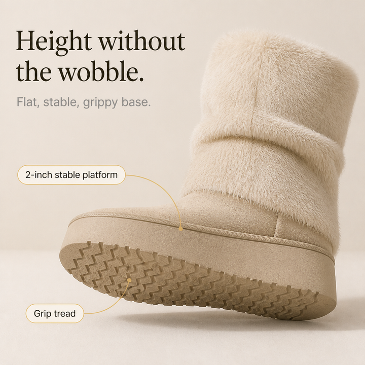 Carolanne | Bottes d'hiver mi-mollet à plateforme en fausse fourrure