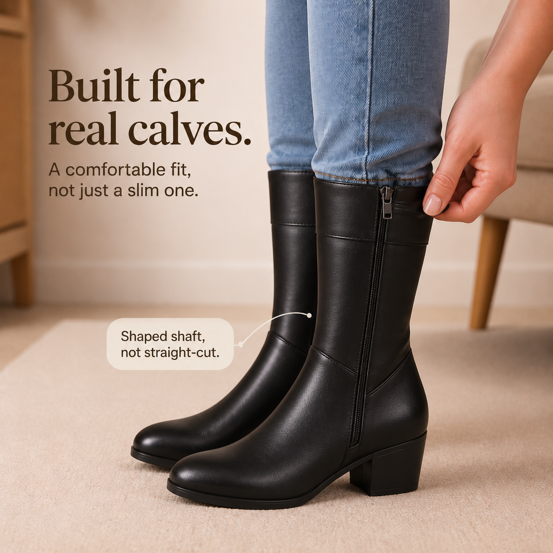 Ami | Bottines mi-mollet doublées en peluche à zip latéral