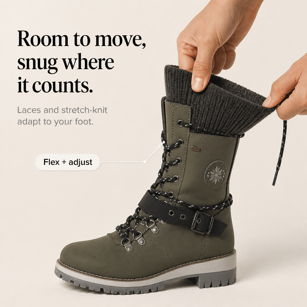 Susy | Bottes d'hiver à tige en tricot pour pieds larges