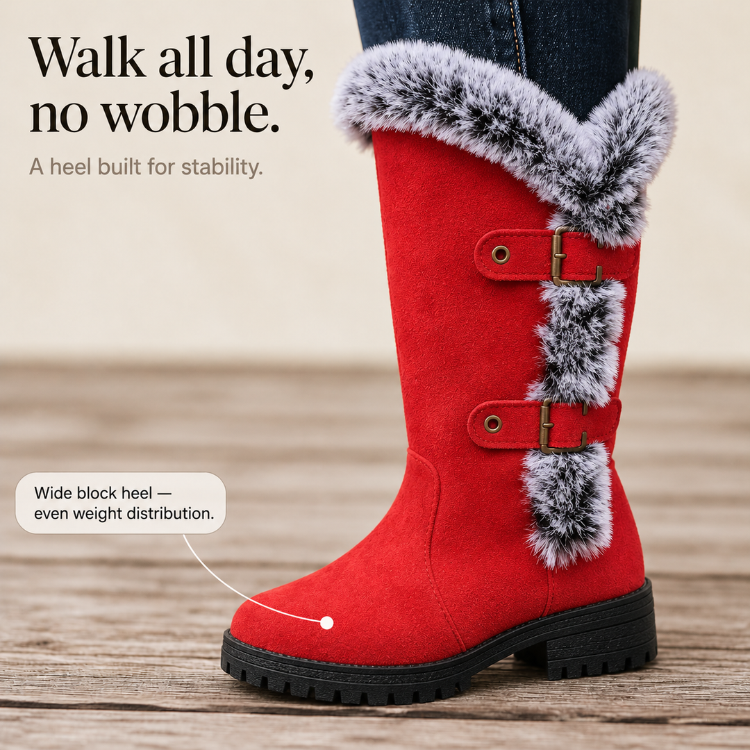 Presley | Bottes d'hiver hautes en daim bordées de fourrure