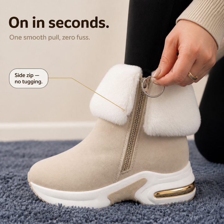 Shaylin | Bottines zippées à bord en peluche