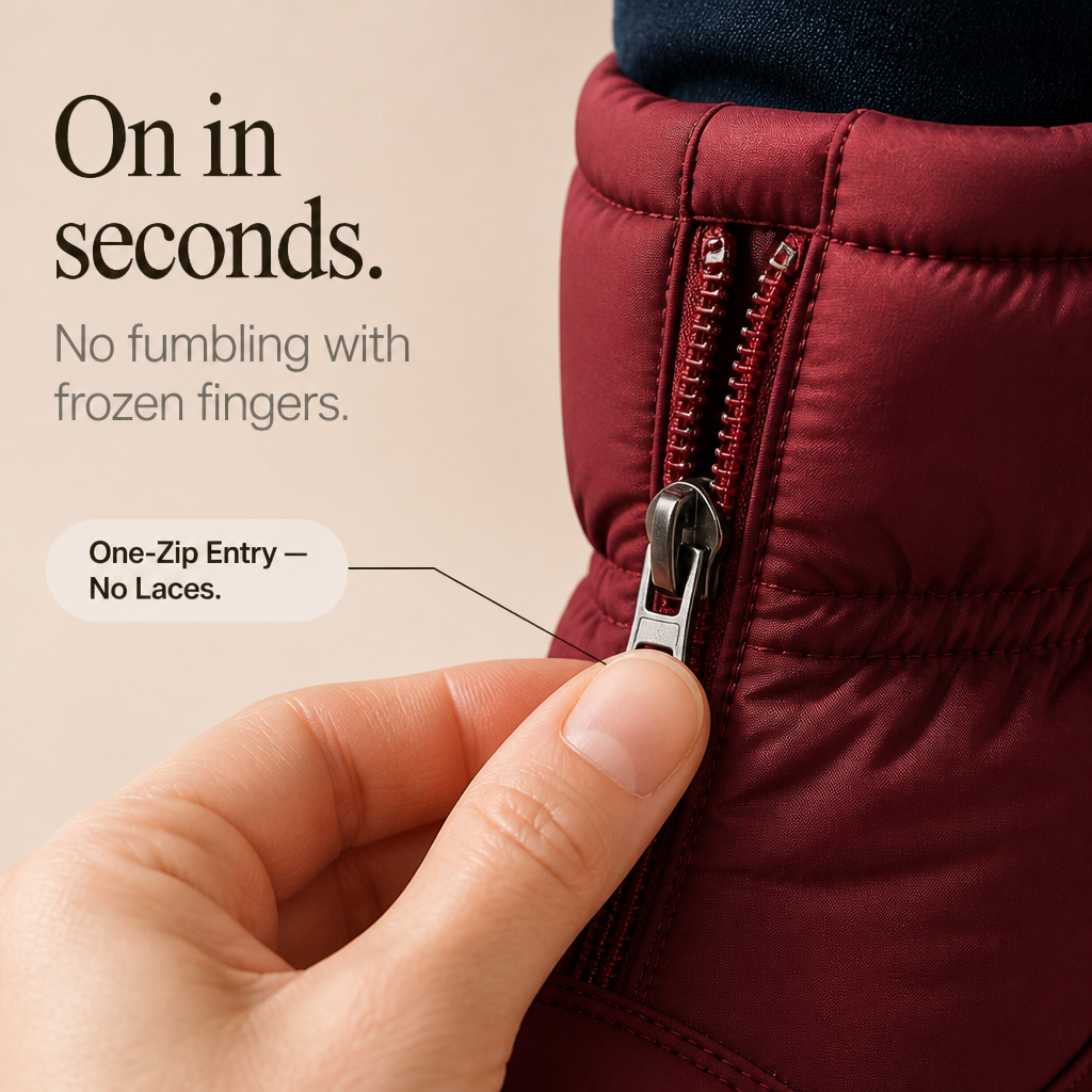 Marylie | Quilted Zip-Up Mid-Calf Snow Boots