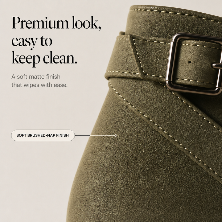 Madisson | Slanted Buckle Side-Zip Ankle Boots