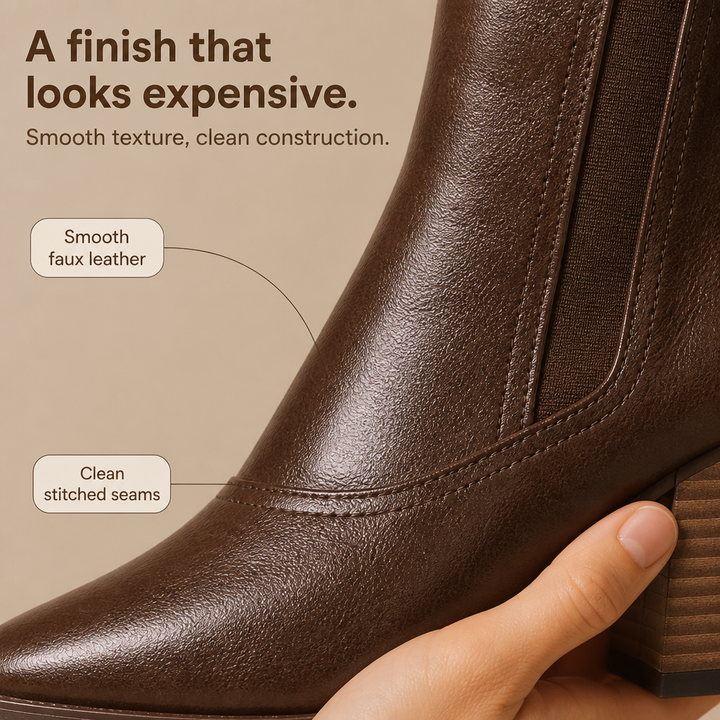 Rayleigh | Bottines élégantes en cuir à talon carré