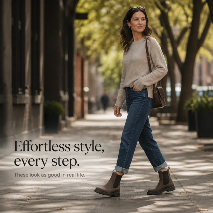 Meghane | Brown Chelsea Ankle Boots