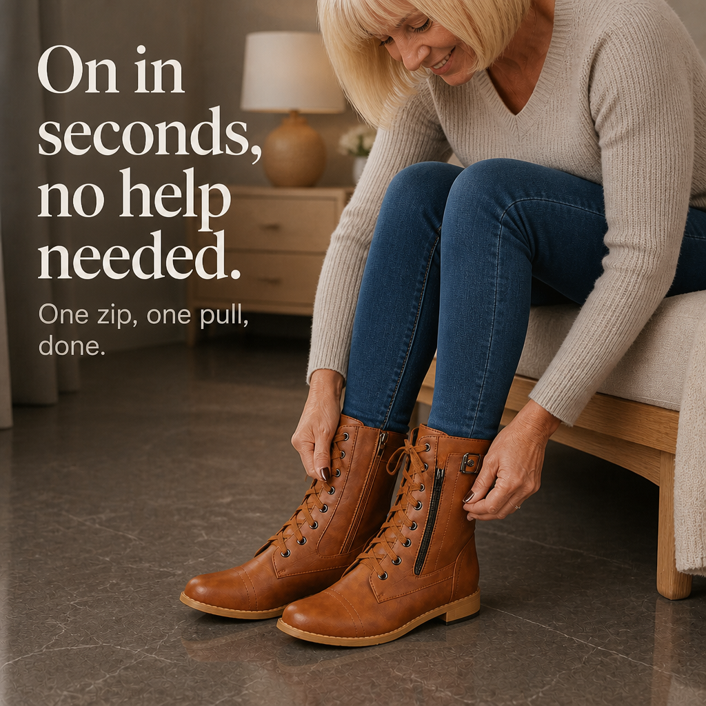Wrenlee | Bottines à bout rond et fermeture zippée latérale