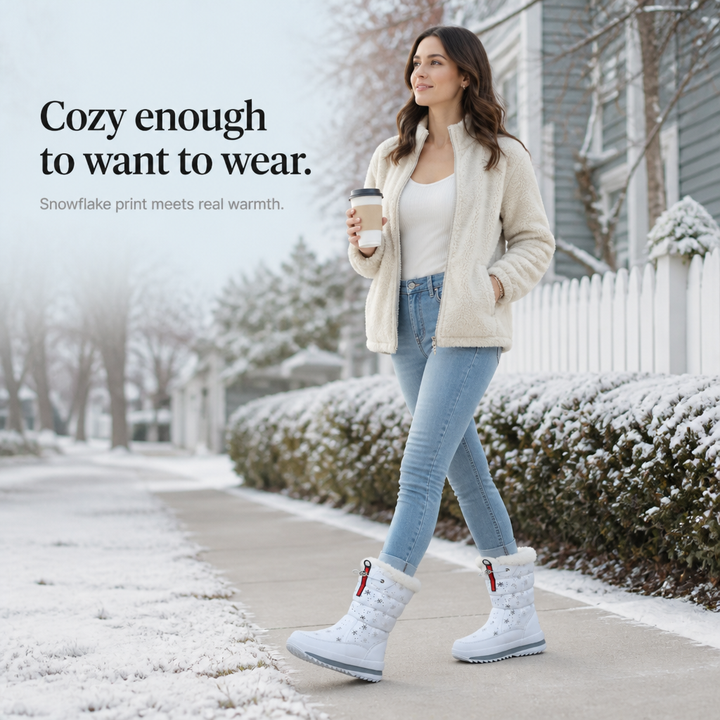 Julie-Pier | Snowflake-Print Plush-Lined Winter Boots