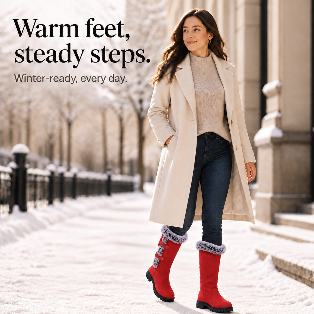 Presley | Bottes d'hiver hautes en daim bordées de fourrure
