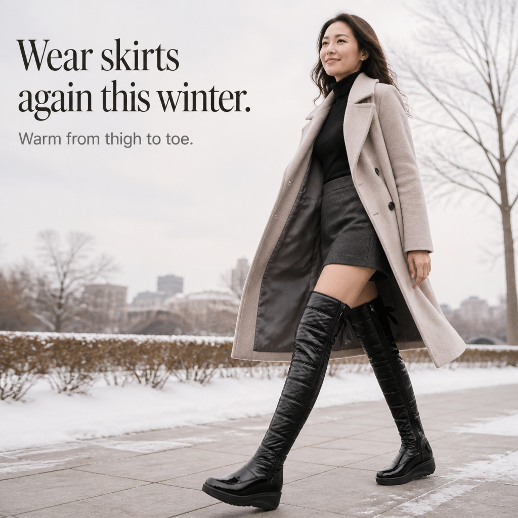 Shae-Lynne | Plush-Lined Bow Over-The-Knee Snow Boots