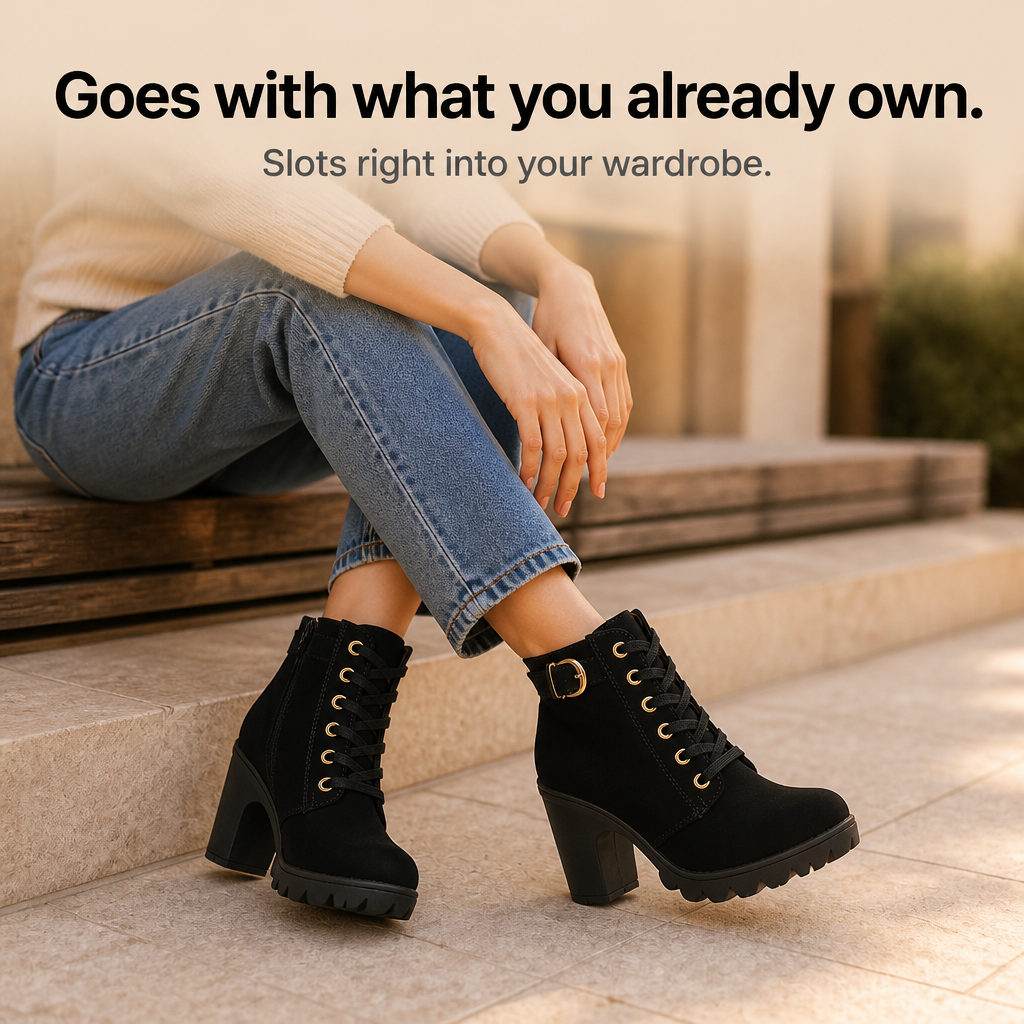 Ayushi | Bottines Sole à gros talon carré