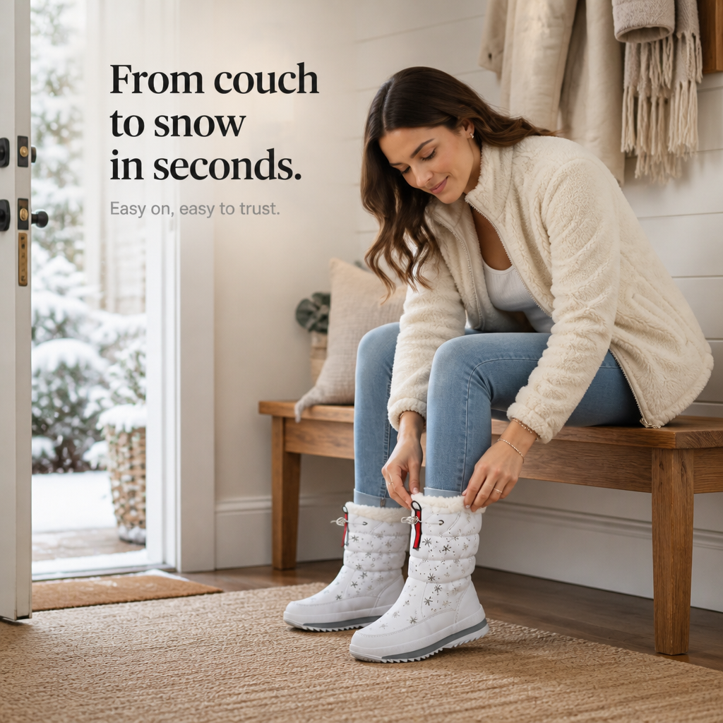 Julie-Pier | Snowflake-Print Plush-Lined Winter Boots